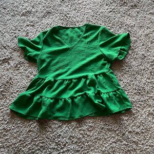 SHEIN Green Peplum Top
